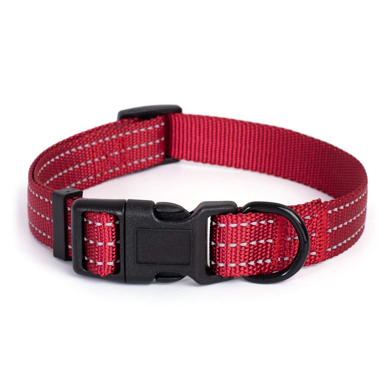 Mile High Life Dog Collar | Nylon Reflective Dog Collars | Light Weight Puppy Collars | Red Dog Collars for Small Dogs (Solid Red, X-Small) - Image 1